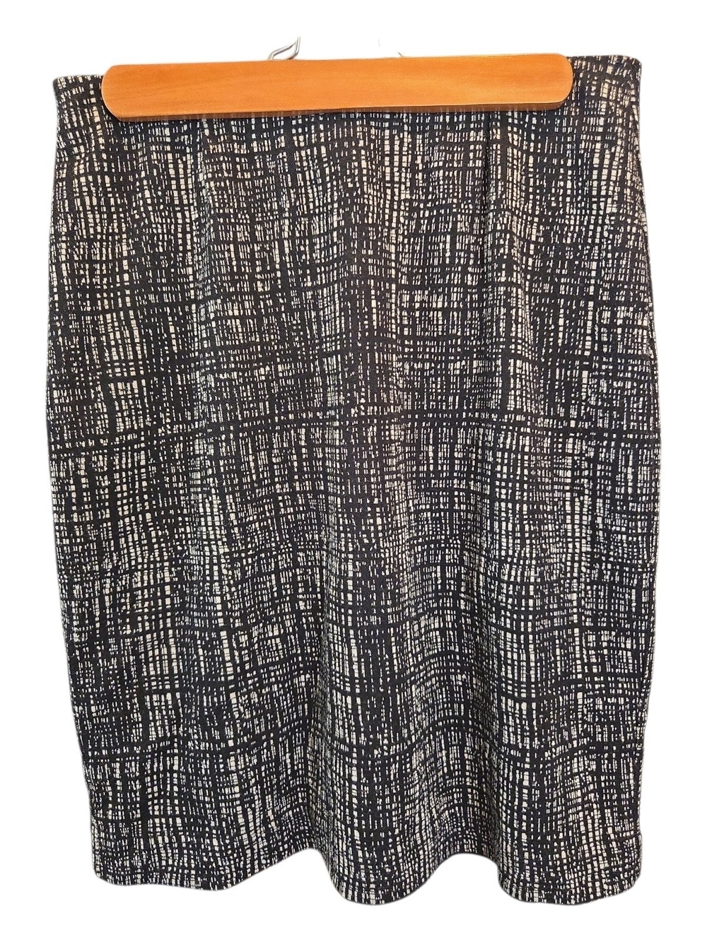 Coldwater Creek Black and White Crosshatch Pencil Skirt